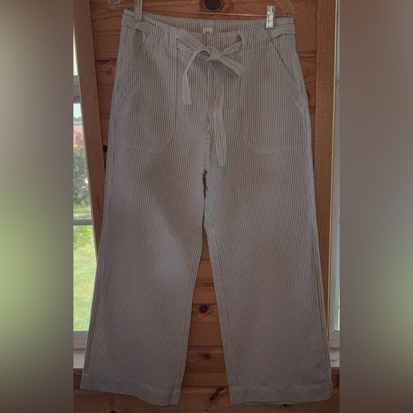 Gap women’s linen/cotton Striped Wide-Leg Pants size 8 - Picture 1 of 7